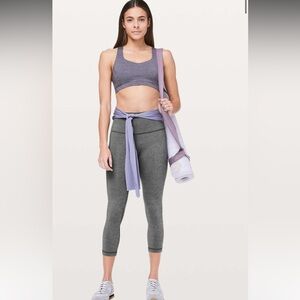 50. Lululemon Wunder Under Crop Pant (High-Rise) *Luxtreme Heathered Black 10